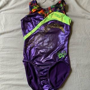 GK “Gabrielle” Purple/Green Sequin Gymnastics Leotard